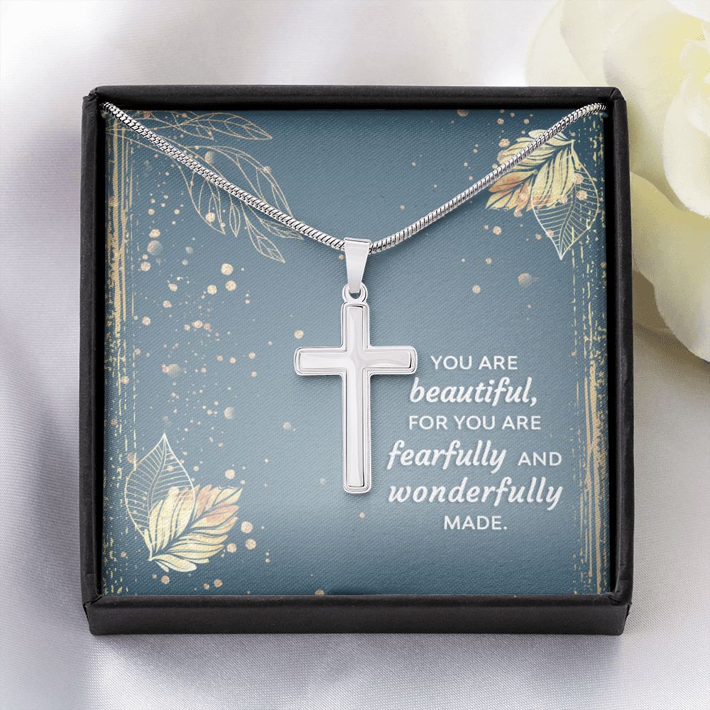 Wear your faith proudly with this stunning artisan-crafted Stainless Steel Cross Necklace. Perfect for special occasions or everyday wear, our Cross Necklace is a wonderful gift idea for you or your loved one. Imagine the look on their face when they open up this thoughtful gift!