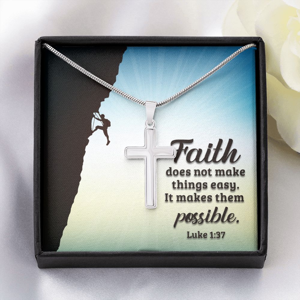 Wear your faith proudly with this stunning artisan-crafted Stainless Steel Cross Necklace. Perfect for special occasions or everyday wear, our Cross Necklace is a wonderful gift idea for you or your loved one. Imagine the look on their face when they open up this thoughtful gift!