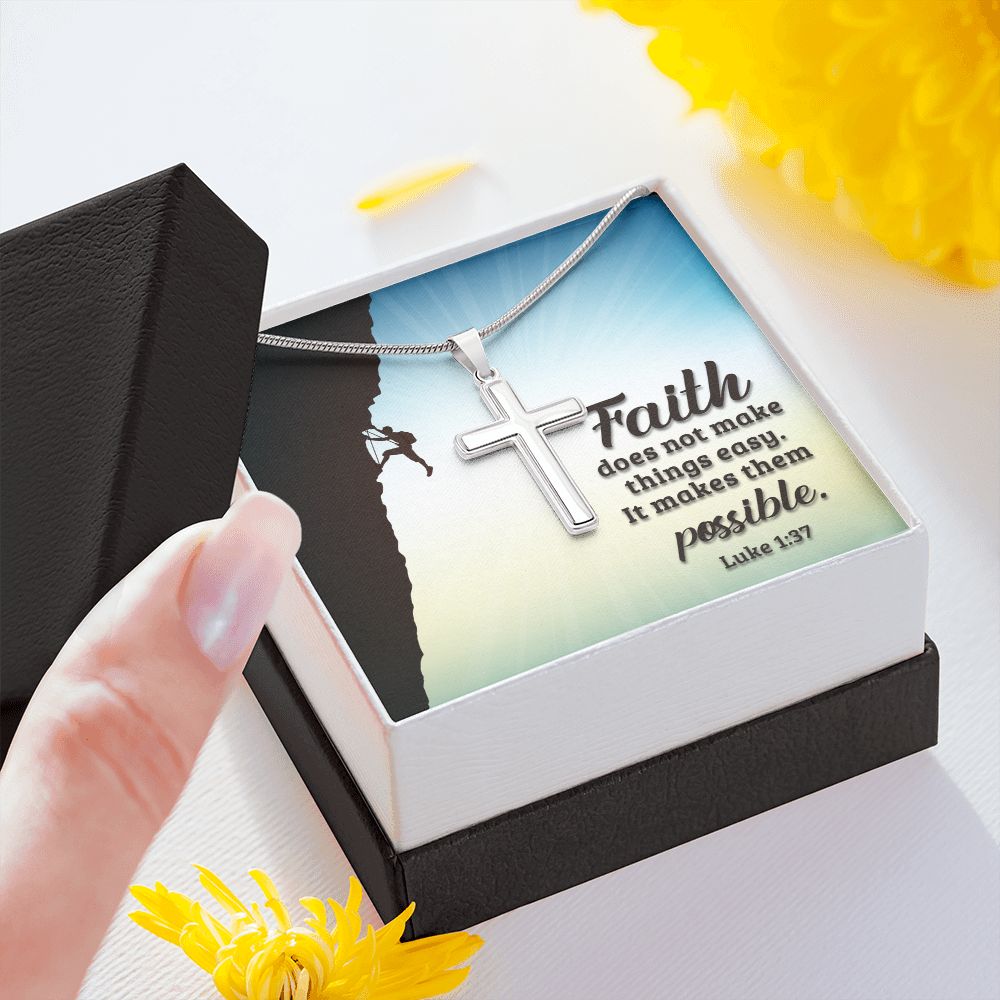 Wear your faith proudly with this stunning artisan-crafted Stainless Steel Cross Necklace. Perfect for special occasions or everyday wear, our Cross Necklace is a wonderful gift idea for you or your loved one. Imagine the look on their face when they open up this thoughtful gift!