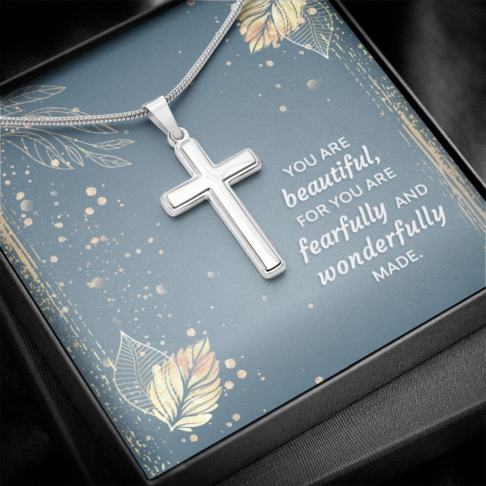 Wear your faith proudly with this stunning artisan-crafted Stainless Steel Cross Necklace. Perfect for special occasions or everyday wear, our Cross Necklace is a wonderful gift idea for you or your loved one. Imagine the look on their face when they open up this thoughtful gift!