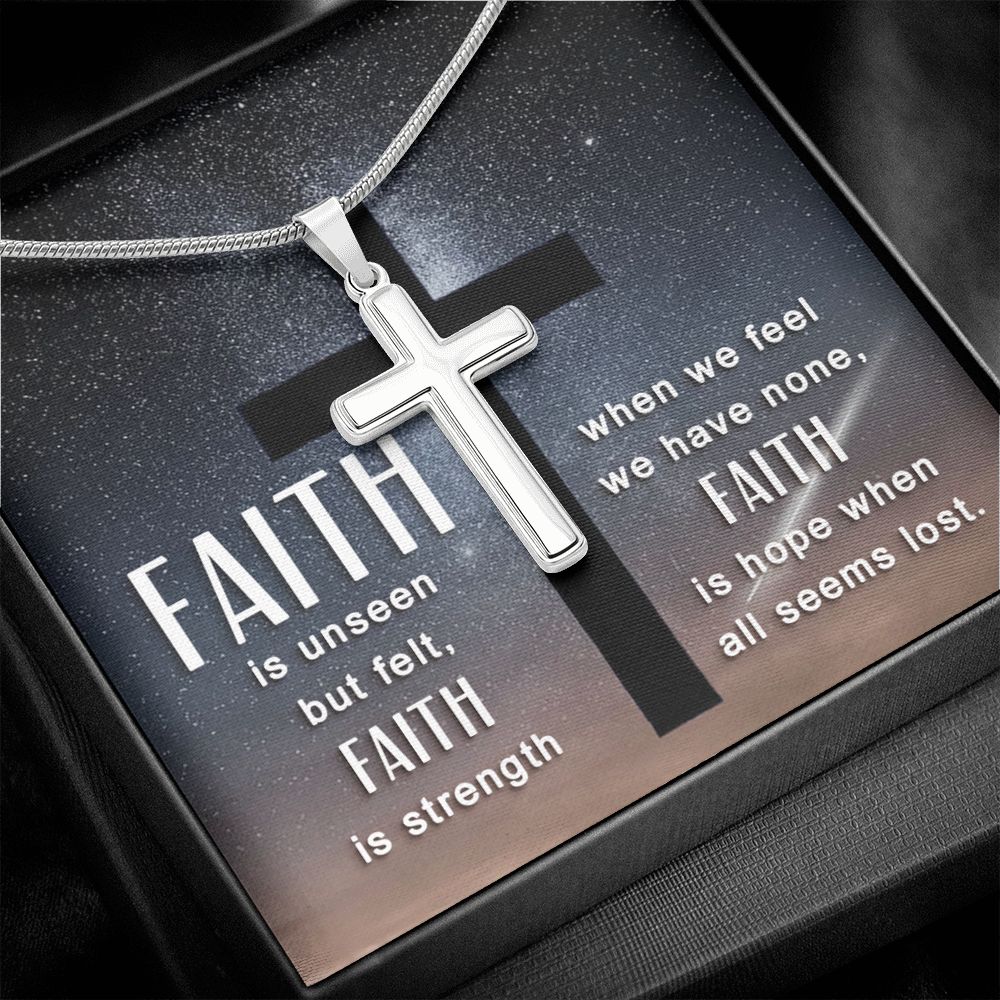Wear your faith proudly with this stunning artisan-crafted Stainless Steel Cross Necklace. Perfect for special occasions or everyday wear, our Cross Necklace is a wonderful gift idea for you or your loved one.