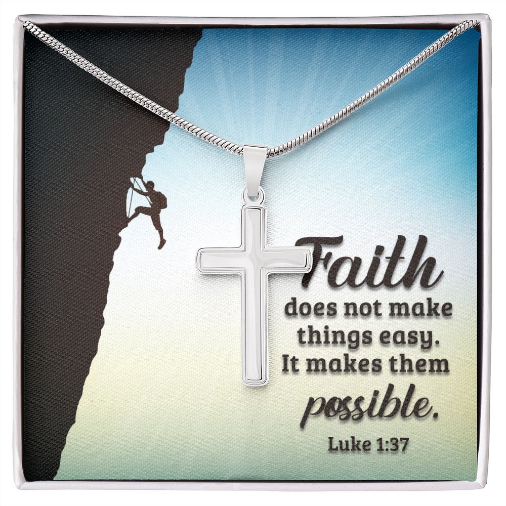 Wear your faith proudly with this stunning artisan-crafted Stainless Steel Cross Necklace. Perfect for special occasions or everyday wear, our Cross Necklace is a wonderful gift idea for you or your loved one. Imagine the look on their face when they open up this thoughtful gift!