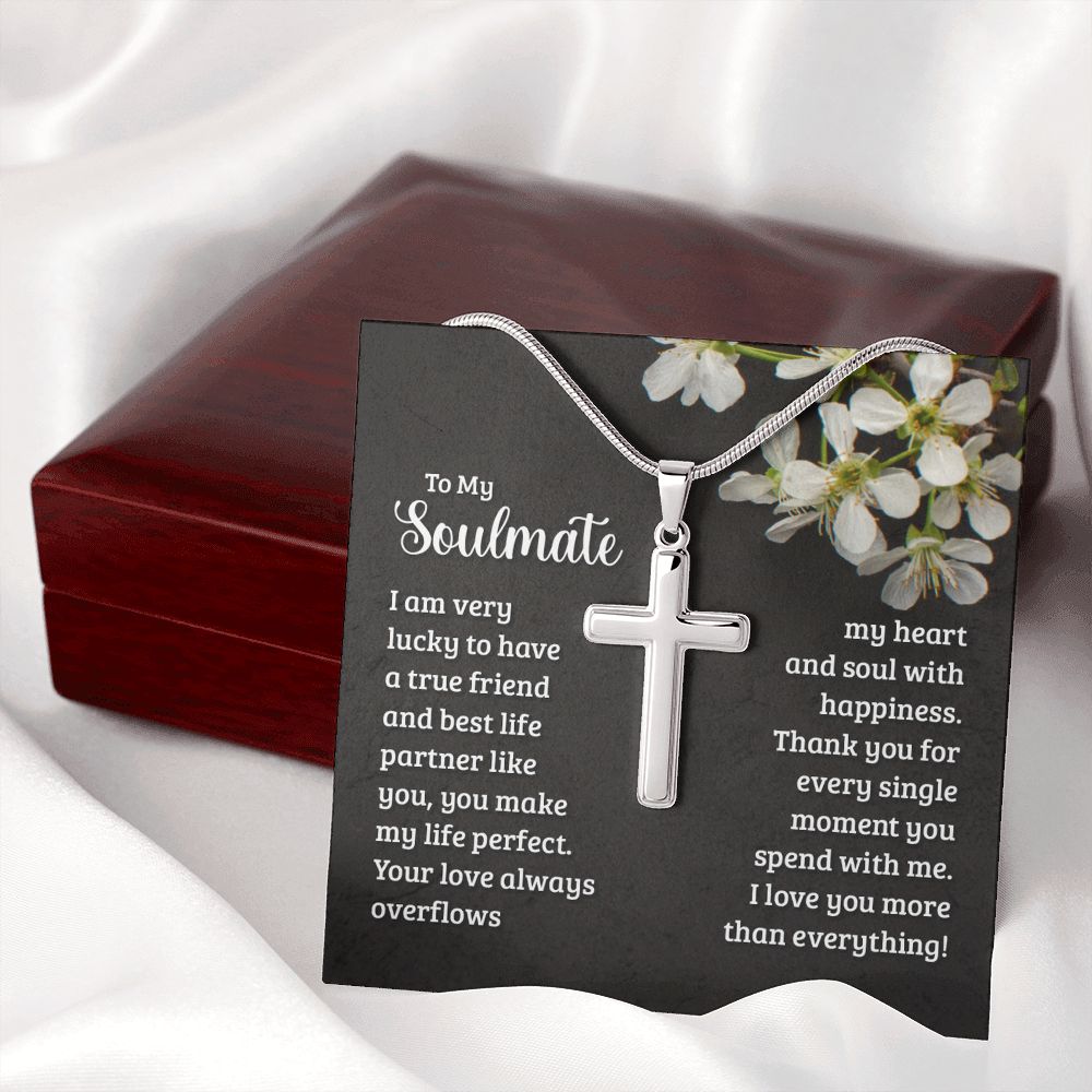 Sizing is appropriate for all ages, and tasteful for both men and women. The artisan crafted detail makes this pendant stand out from other cross necklaces. Includes a luxury adjustable snake chain (18" - 22") and attaches with an easy to use lobster clasp.