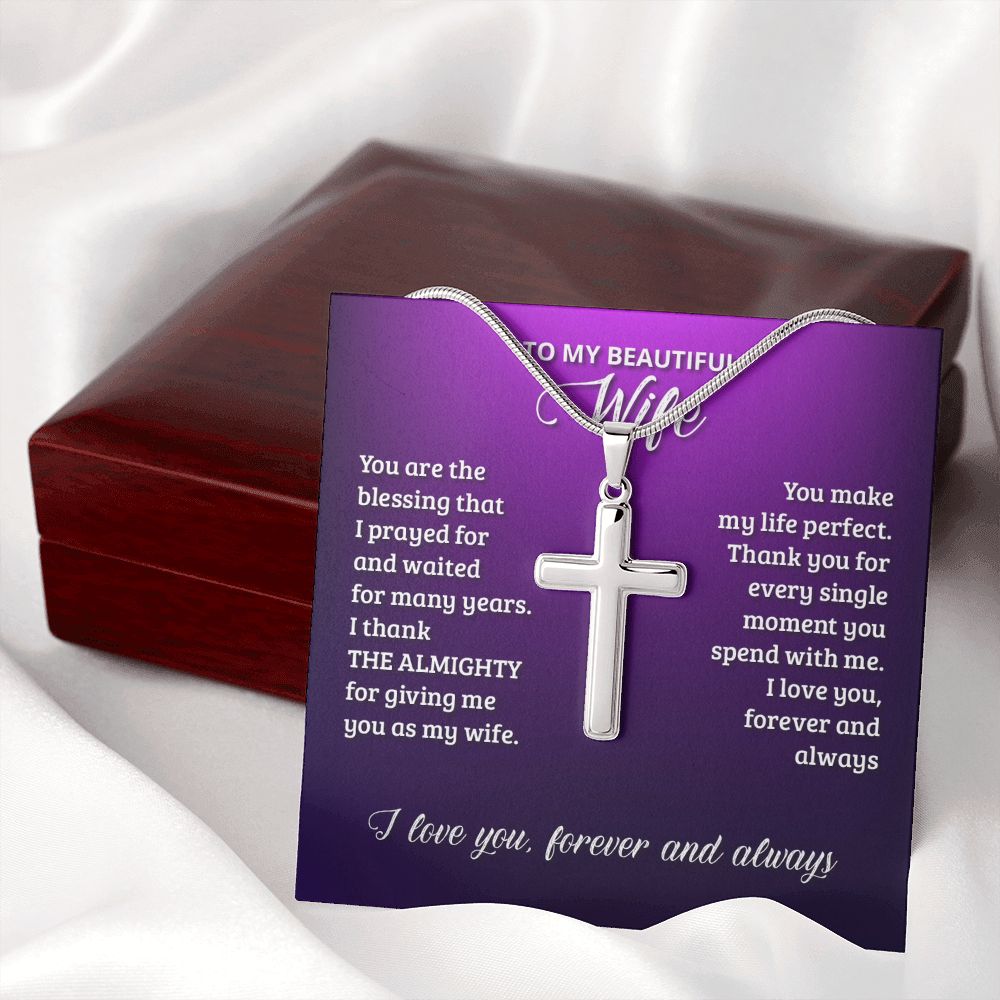 Wear your faith proudly with this stunning artisan-crafted Stainless Steel Cross Necklace. Perfect for special occasions or everyday wear, our Cross Necklace is a wonderful gift idea for you or your loved one. Imagine the look on their face when they open up this thoughtful gift!