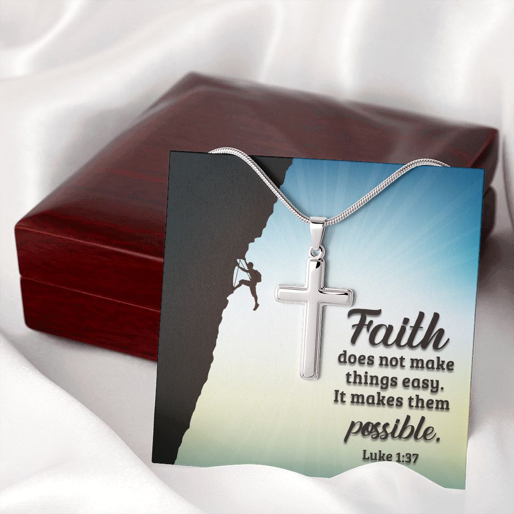Wear your faith proudly with this stunning artisan-crafted Stainless Steel Cross Necklace. Perfect for special occasions or everyday wear, our Cross Necklace is a wonderful gift idea for you or your loved one. Imagine the look on their face when they open up this thoughtful gift!