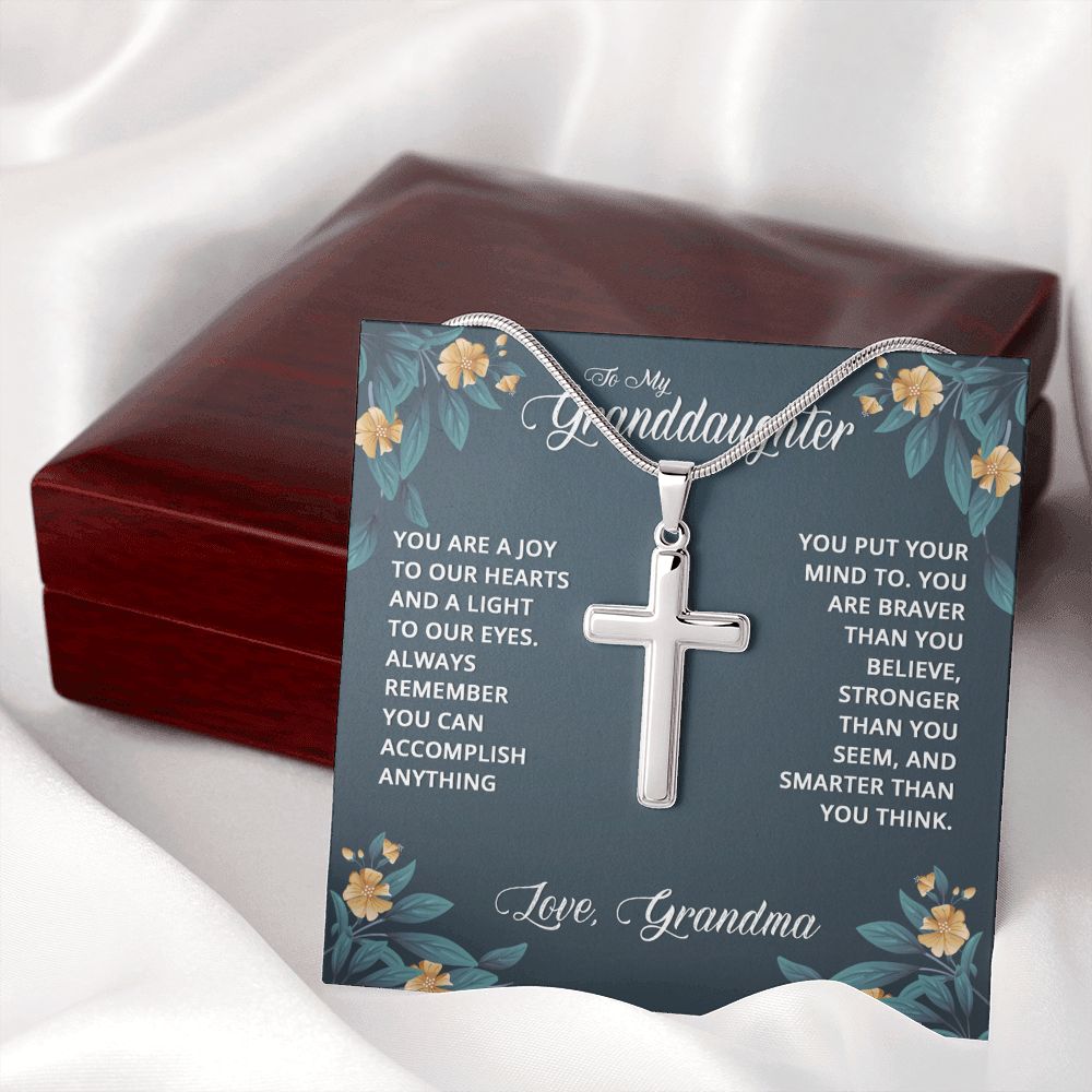 Wear your faith proudly with this stunning artisan-crafted Stainless Steel Cross Necklace. Perfect for special occasions or everyday wear, our Cross Necklace is a wonderful gift idea for you or your loved one. Imagine the look on their face when they open up this thoughtful gift!