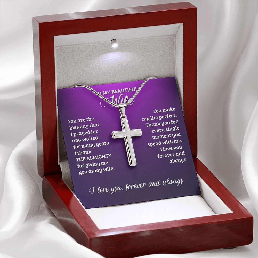 Wear your faith proudly with this stunning artisan-crafted Stainless Steel Cross Necklace. Perfect for special occasions or everyday wear, our Cross Necklace is a wonderful gift idea for you or your loved one. Imagine the look on their face when they open up this thoughtful gift!