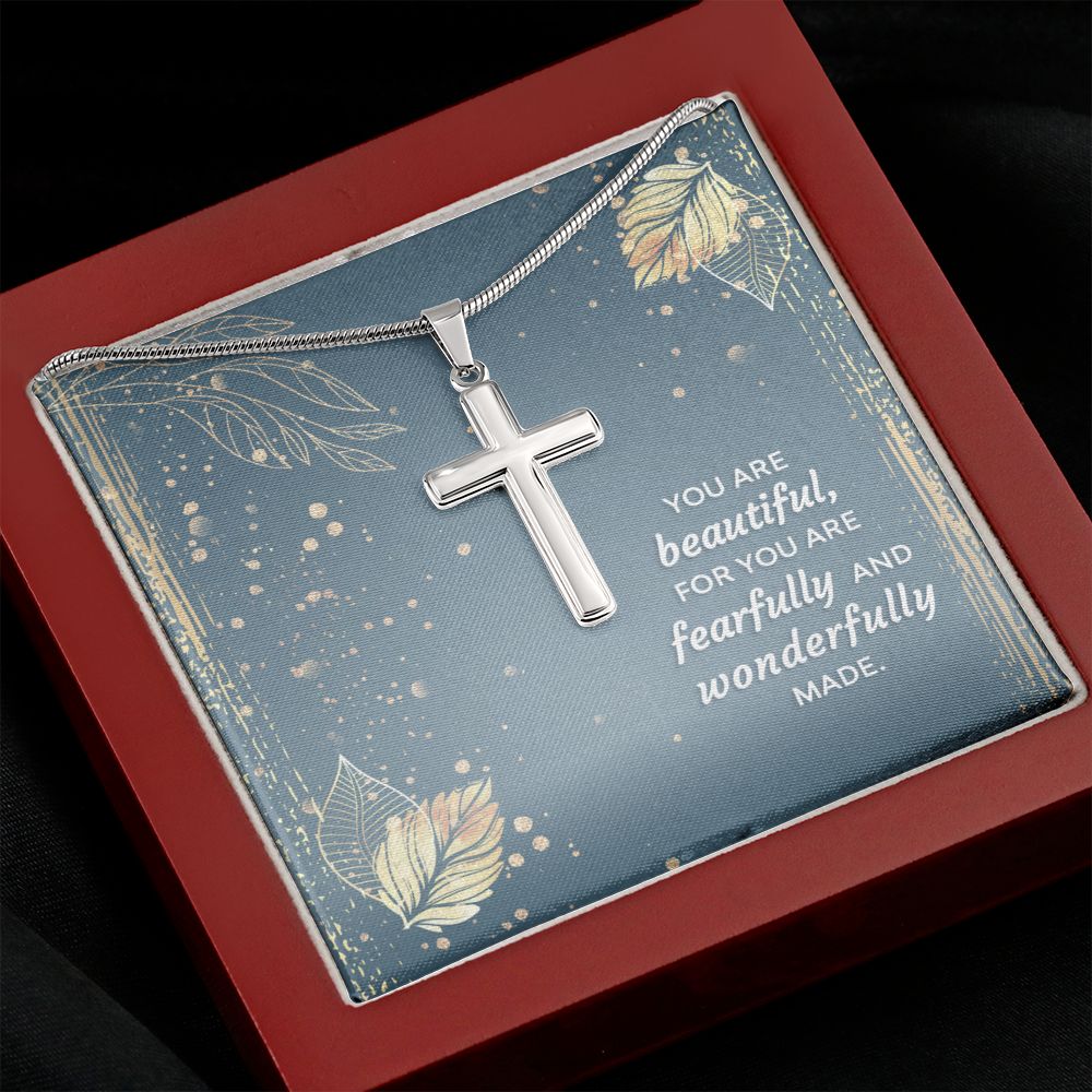 Wear your faith proudly with this stunning artisan-crafted Stainless Steel Cross Necklace. Perfect for special occasions or everyday wear, our Cross Necklace is a wonderful gift idea for you or your loved one. Imagine the look on their face when they open up this thoughtful gift!
