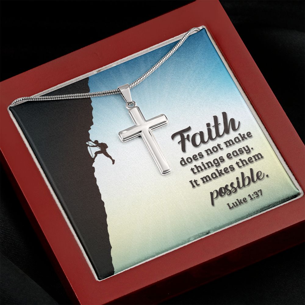 Wear your faith proudly with this stunning artisan-crafted Stainless Steel Cross Necklace. Perfect for special occasions or everyday wear, our Cross Necklace is a wonderful gift idea for you or your loved one. Imagine the look on their face when they open up this thoughtful gift!