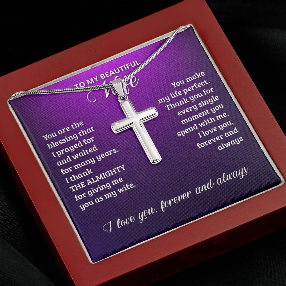 Wear your faith proudly with this stunning artisan-crafted Stainless Steel Cross Necklace. Perfect for special occasions or everyday wear, our Cross Necklace is a wonderful gift idea for you or your loved one. Imagine the look on their face when they open up this thoughtful gift!