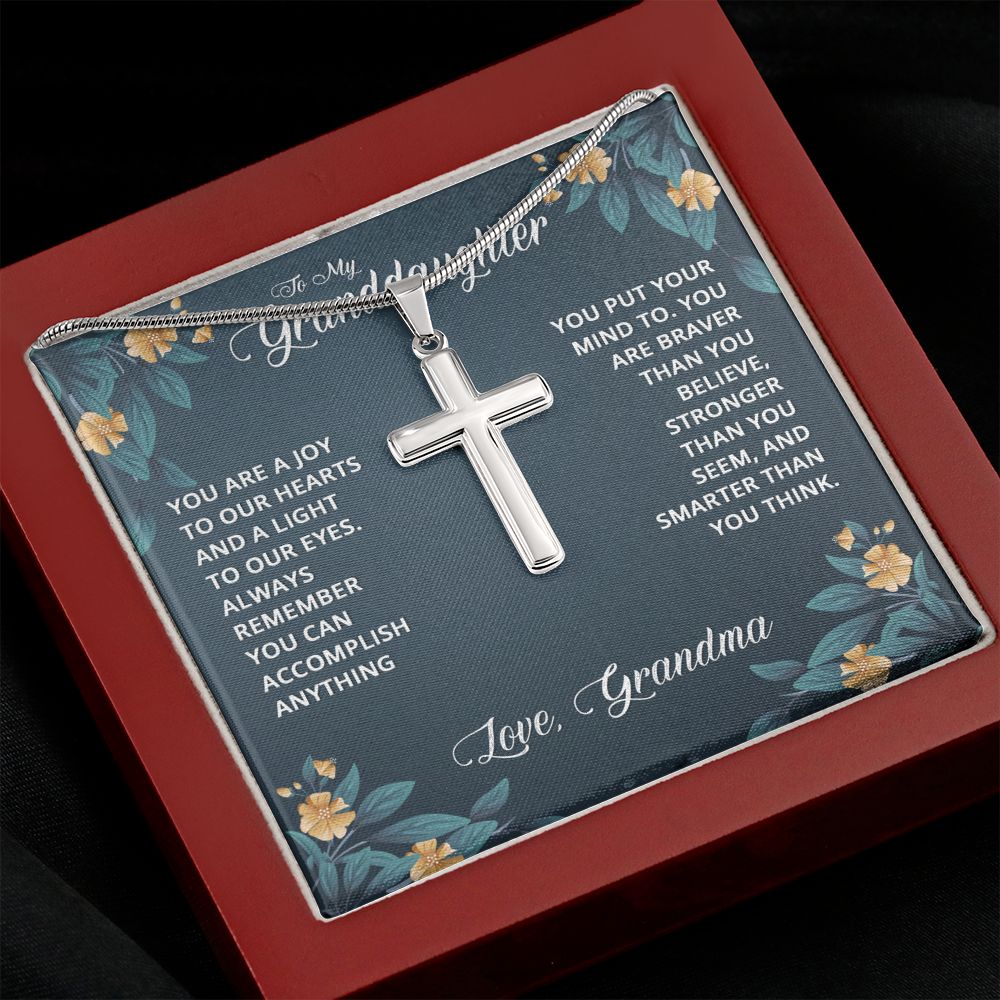 Wear your faith proudly with this stunning artisan-crafted Stainless Steel Cross Necklace. Perfect for special occasions or everyday wear, our Cross Necklace is a wonderful gift idea for you or your loved one. Imagine the look on their face when they open up this thoughtful gift!