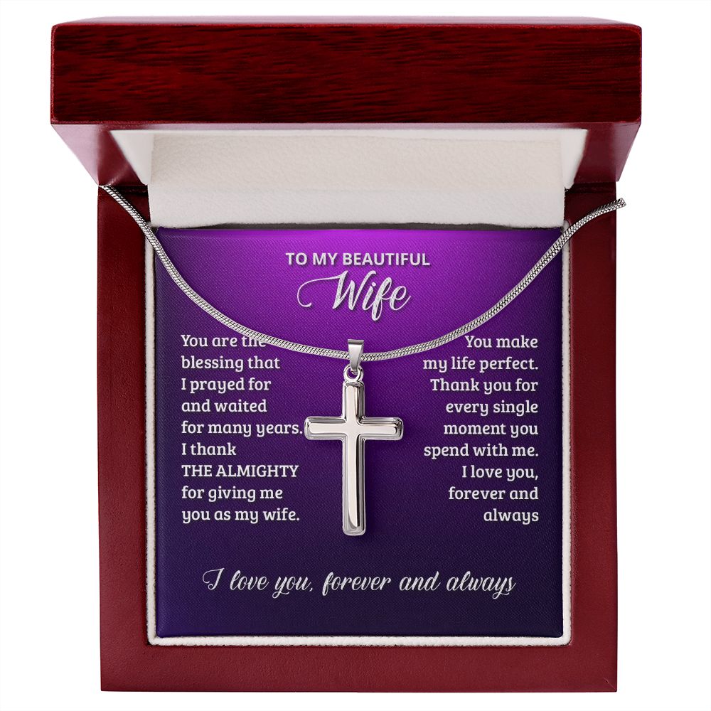 Wear your faith proudly with this stunning artisan-crafted Stainless Steel Cross Necklace. Perfect for special occasions or everyday wear, our Cross Necklace is a wonderful gift idea for you or your loved one. Imagine the look on their face when they open up this thoughtful gift!