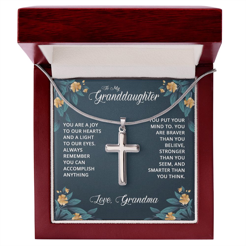 Wear your faith proudly with this stunning artisan-crafted Stainless Steel Cross Necklace. Perfect for special occasions or everyday wear, our Cross Necklace is a wonderful gift idea for you or your loved one. Imagine the look on their face when they open up this thoughtful gift!
