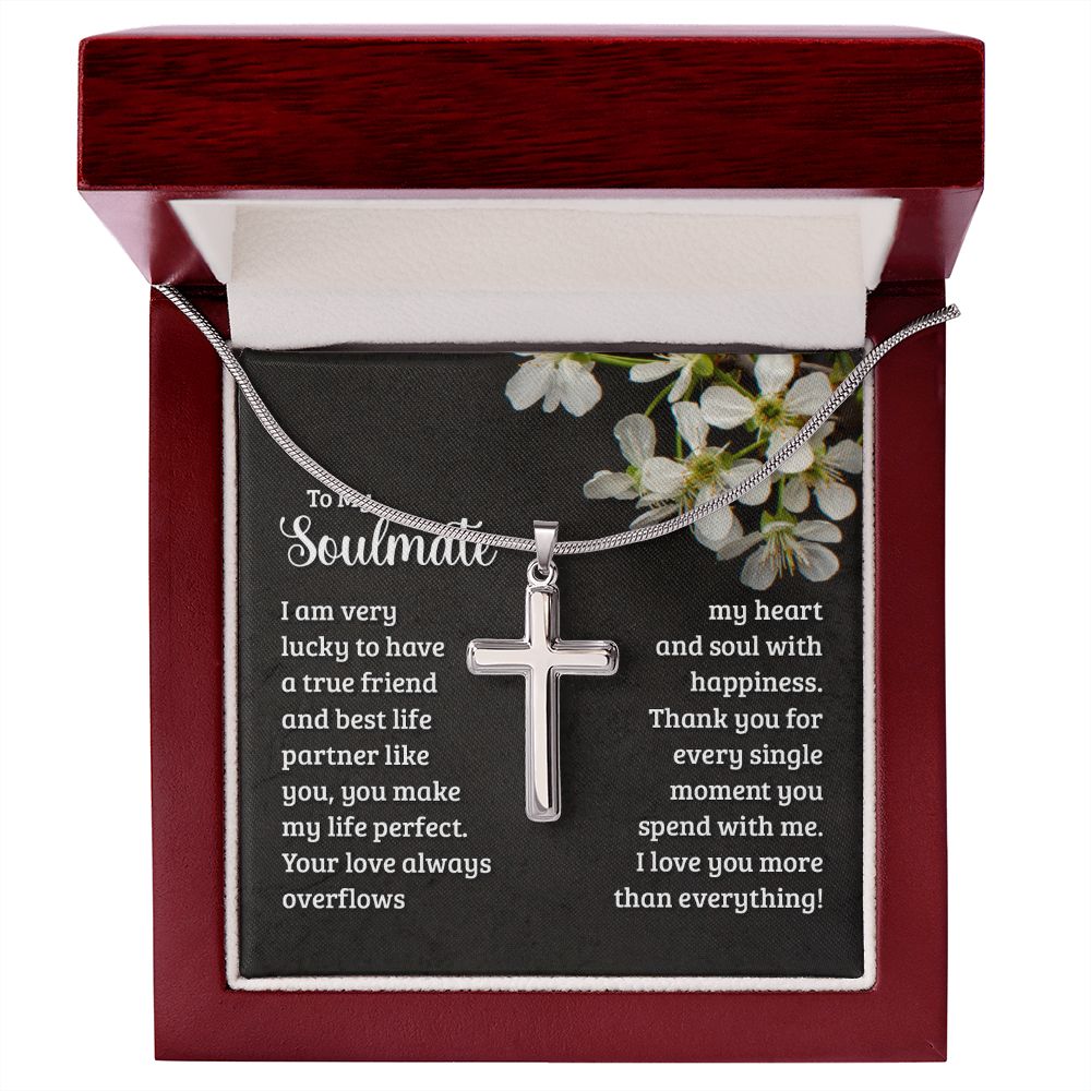 Sizing is appropriate for all ages, and tasteful for both men and women. The artisan crafted detail makes this pendant stand out from other cross necklaces. Includes a luxury adjustable snake chain (18" - 22") and attaches with an easy to use lobster clasp.
