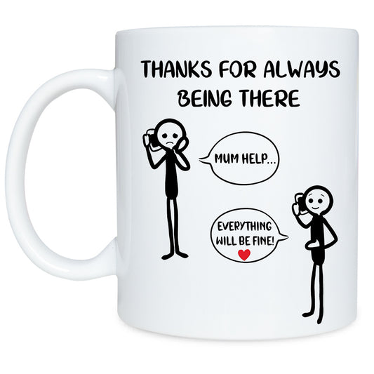 Fun sayings on a mug to express how you feel for your mother, mom, mum. Perfect for special occasions, Mother's Day, birthday, or just to let that lovely lady know that you are thinking about her. Mug is perfect for hot or cold drinks; coffee, tea, milk, soups, juice and more.