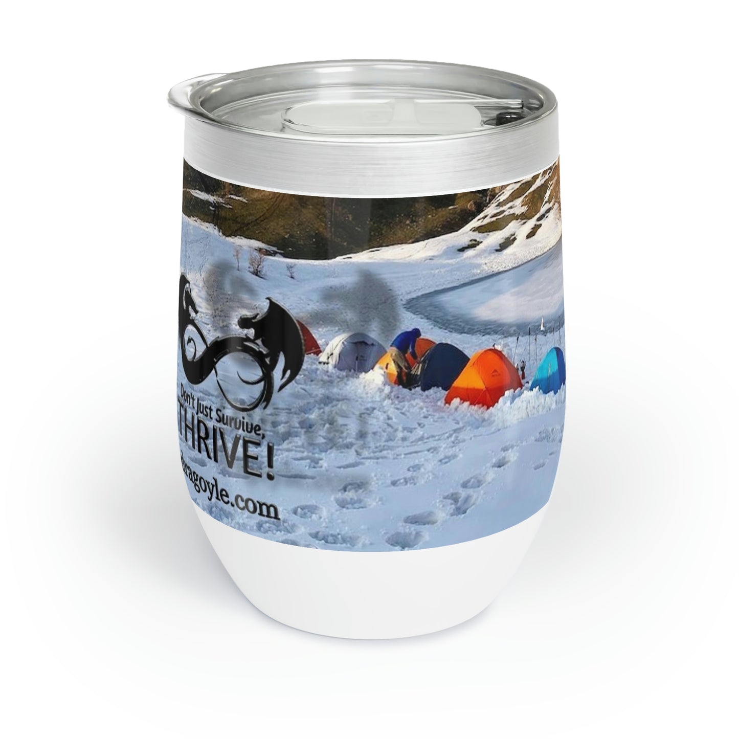 They say wine is the secret to a long, happy life. This custom wine tumbler helps you enjoy your favorite wines at the perfect temperature and can now accommodate your personal designs. Its double-insulated walls help retain your drinks soothingly hot or refreshingly cold, while the stainless steel, stemless design makes for incredible durability and ease of use.