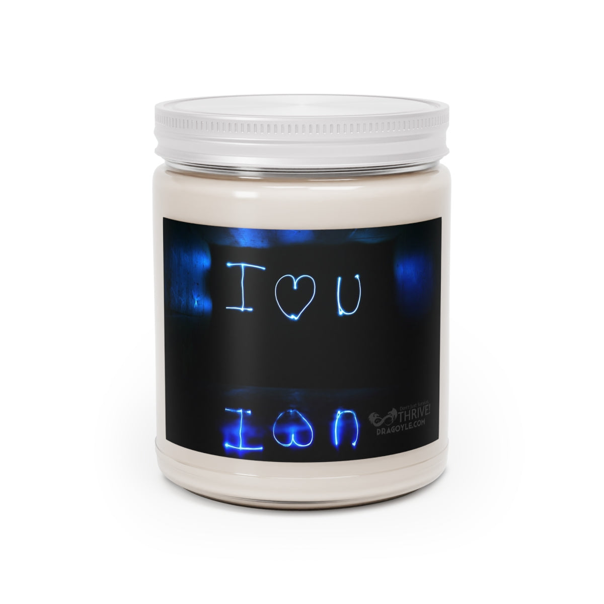 This custom candle jar can accommodate all your ideas, artwork, or inspirational quotes on its custom candle label. The candle itself is made 100% with a natural soy wax blend and cotton wick. Choose between ambrosial fragrances such as Vanilla Bean, Comfort Spice, and Sea Breeze.