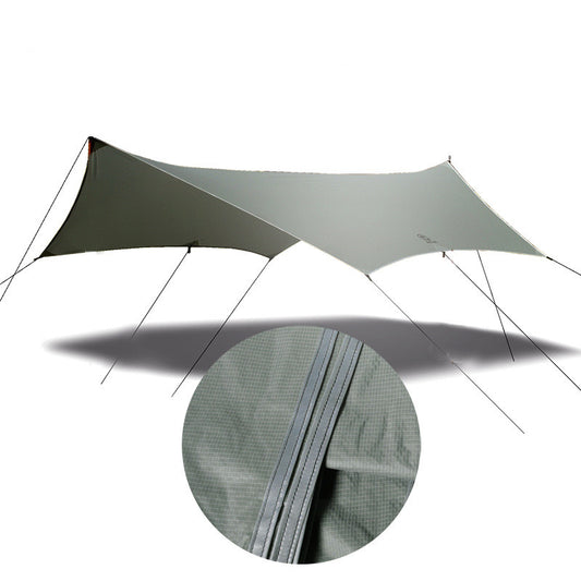 This Rainproof Luxury Tent With Cloth Canopy makes a fun camping experience. This is a light grey single layer tent, so best used during the summer family outings or those fun friend events. Perfect for a lazy summer party.