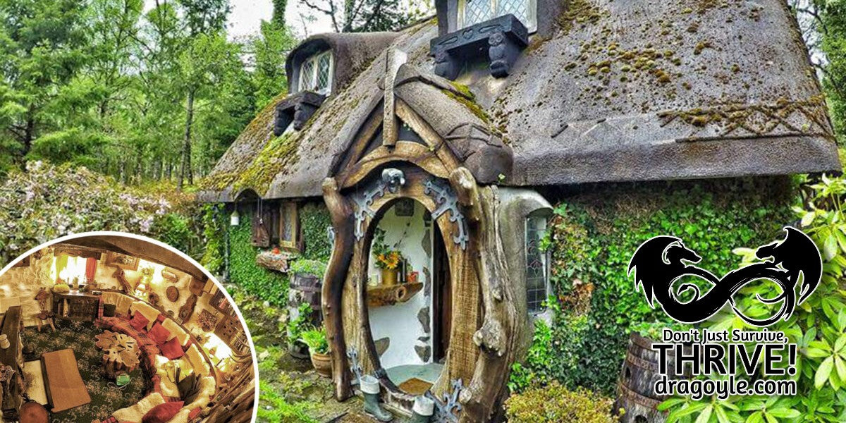 An adorable 'Hobbit House' that I would Love to live in at the drop of a hat. I'm short and don't need much space, the house is just my size and the greenhouse is perfect for me o grow my own food and Thrive in Life. 