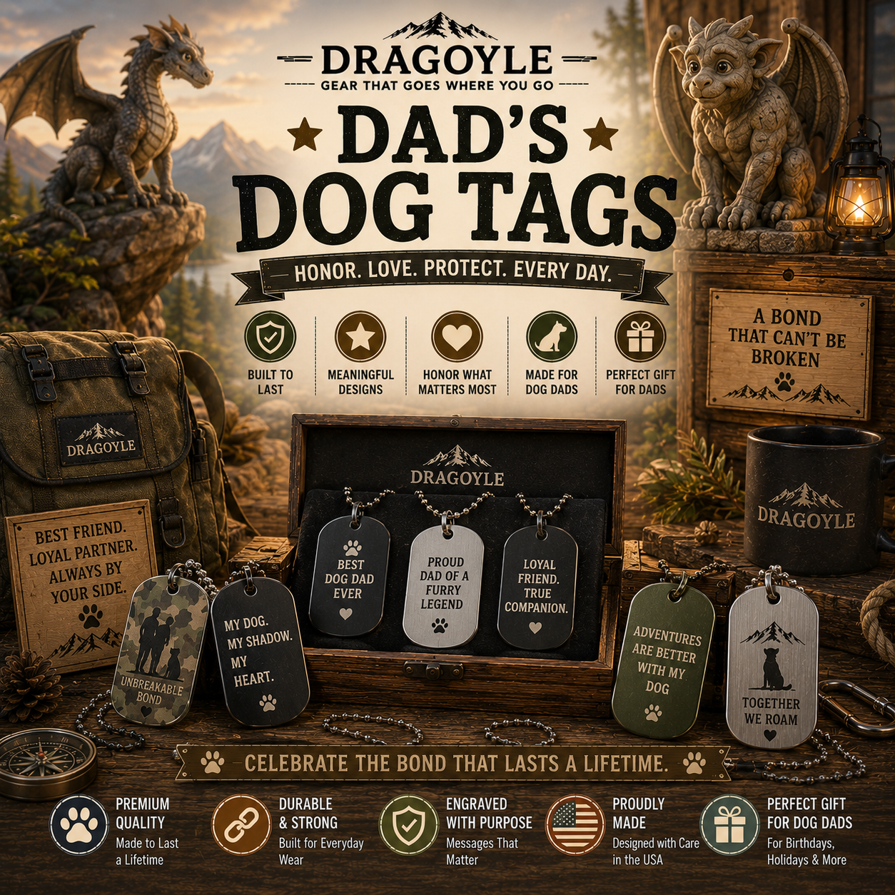 Dad's Dog Tags found at dragoyle.com