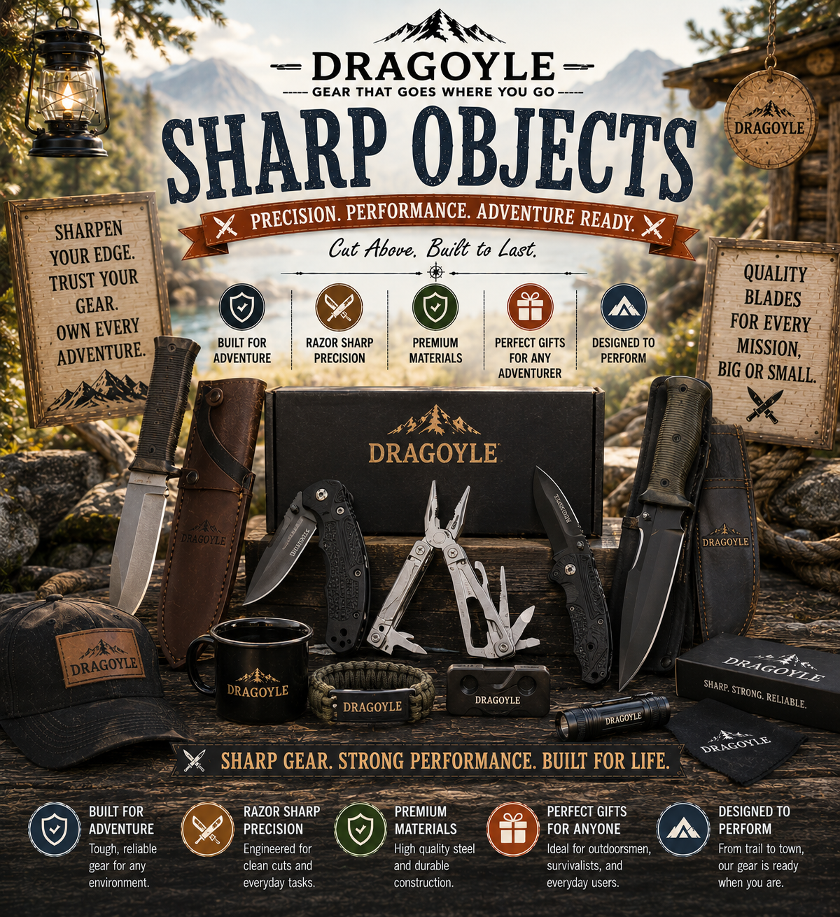 Sharp Objects, knives and multi-tools found at dragoyle.com