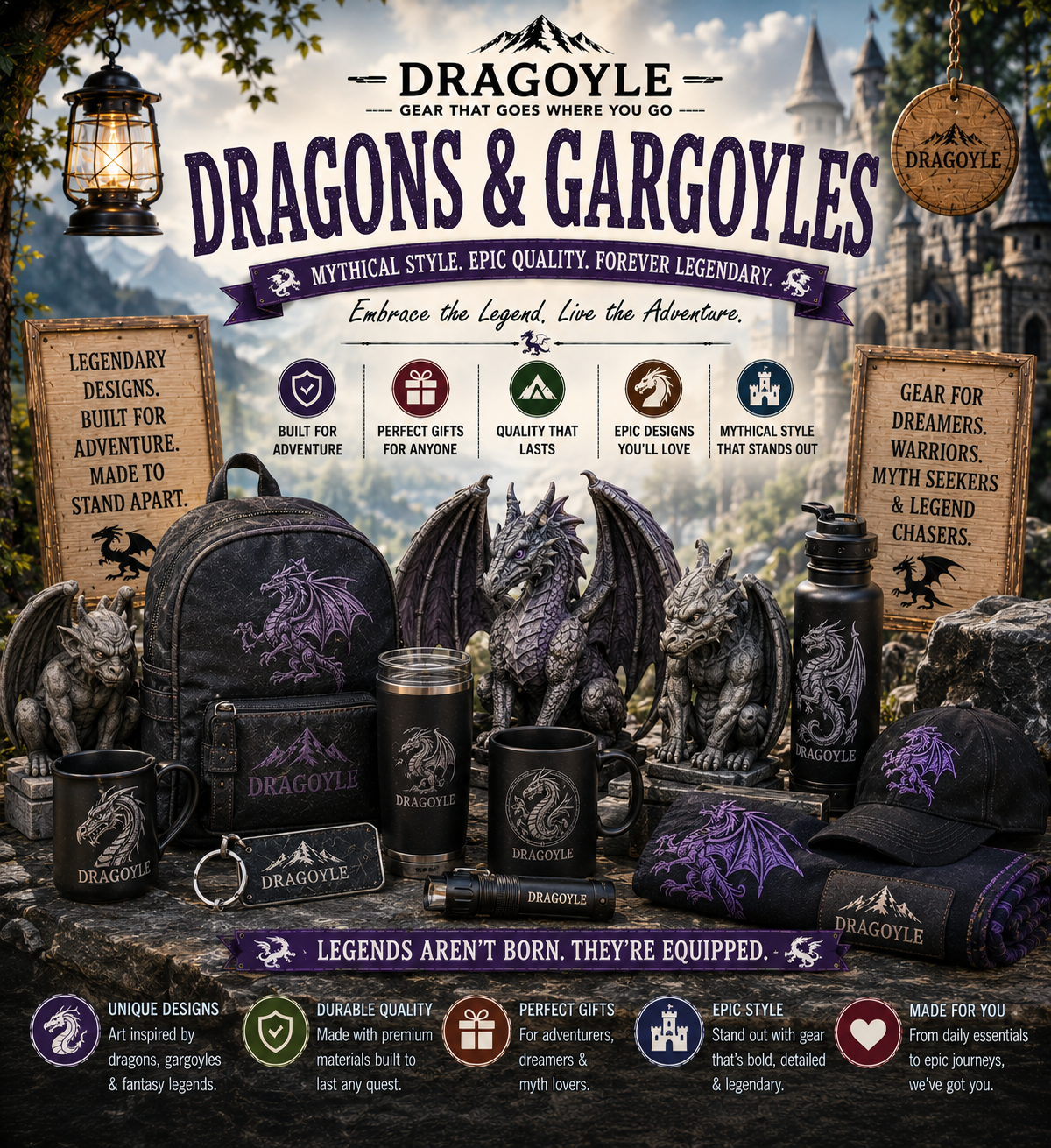 Dragons & Gargoyles products and fun at dragoyle.com