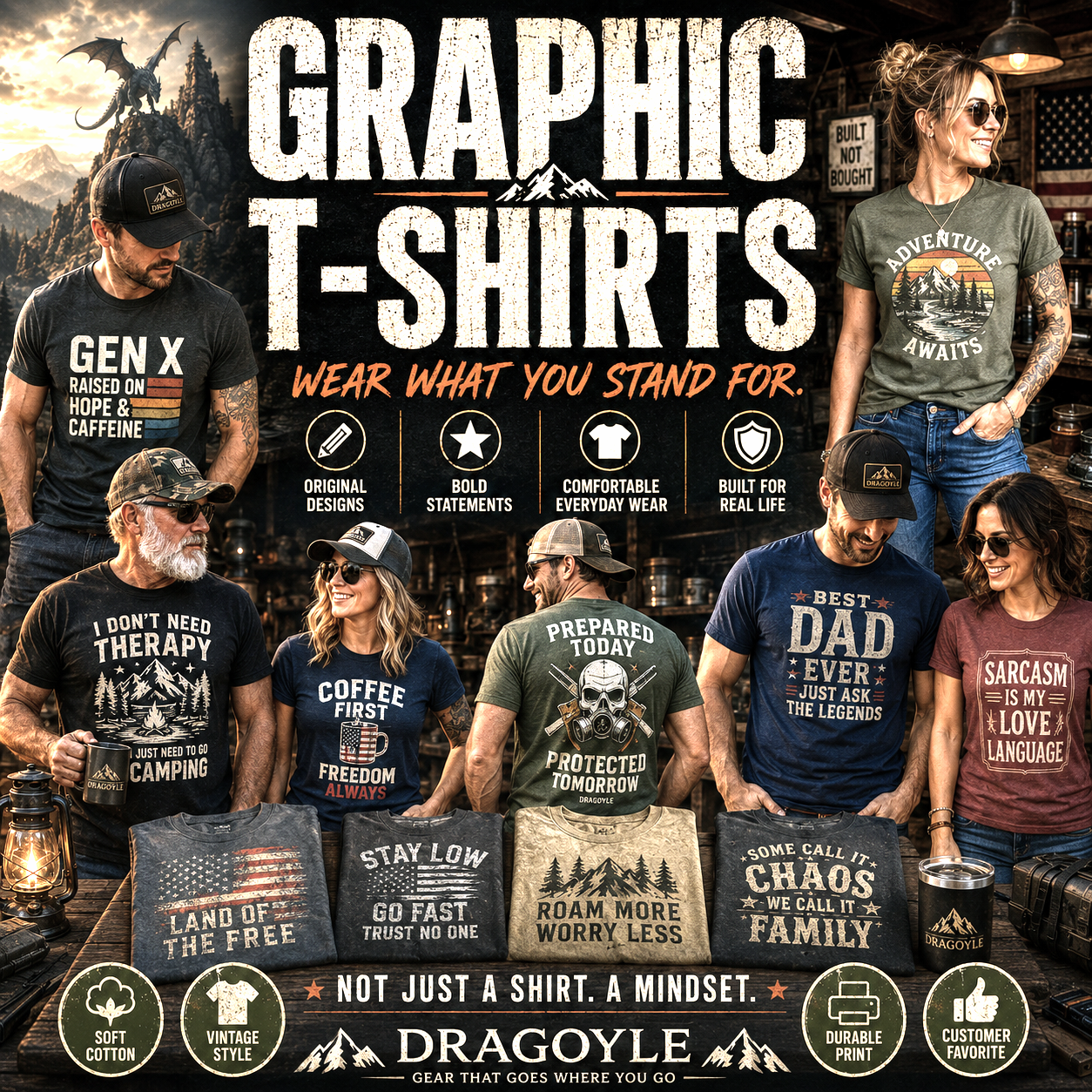 Original Design Graphic T-Shirts found at dragoyle.com