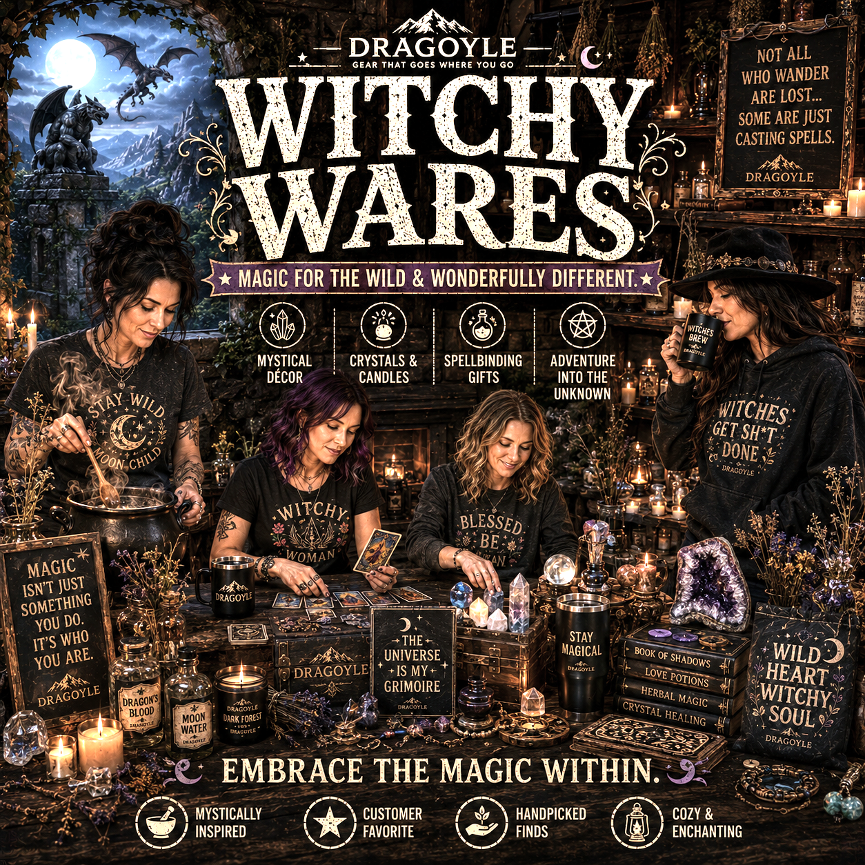 Witchy Wares found at dragoyle.com