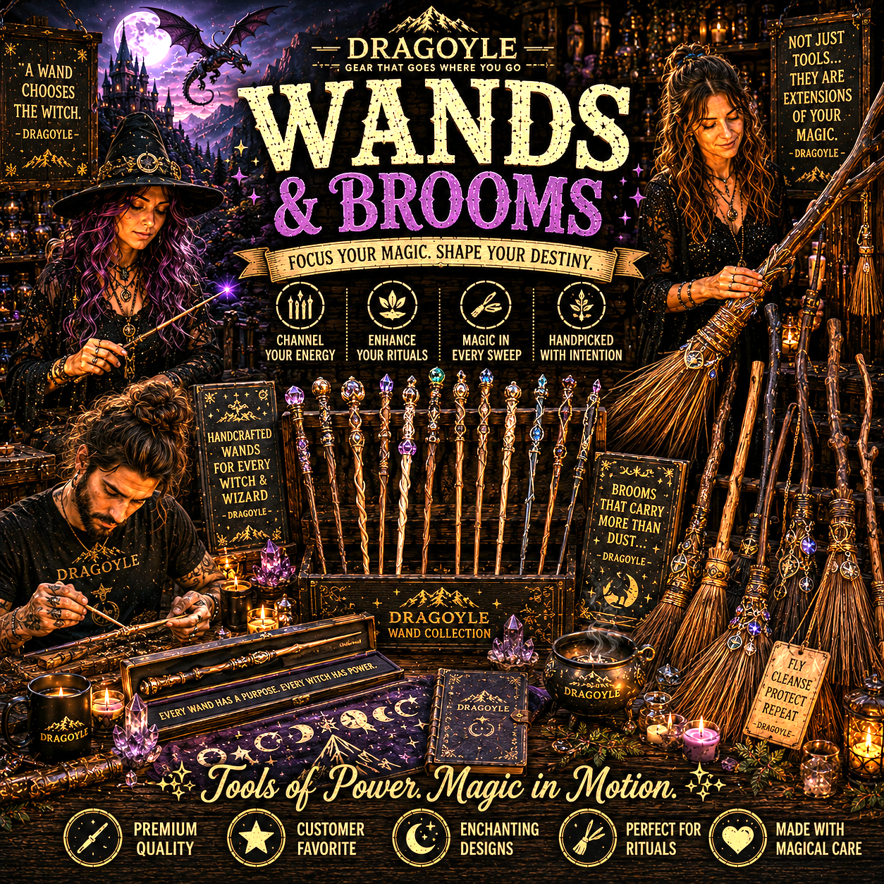 Wands & Brooms at dragoyle.com