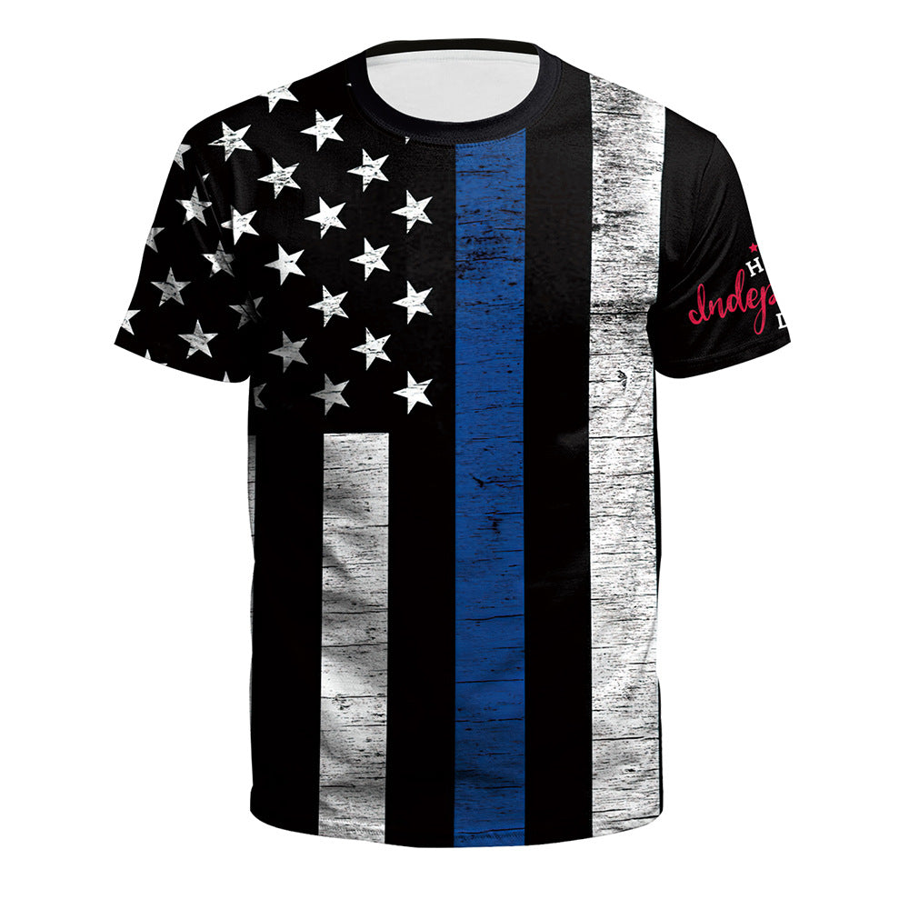 American Independence Day Loose Fit Flag Top