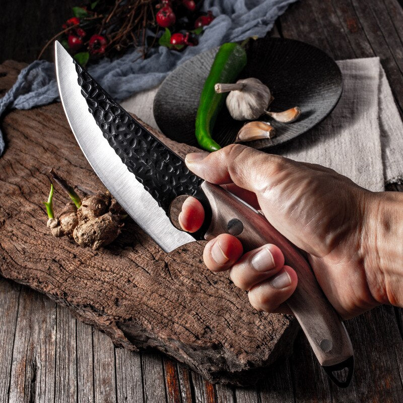 High Clad Steel Forged Serbian Butcher Knife