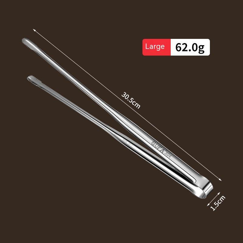 These Stainless Steel Lengthened BBQ Clamps offer extended reach and durable construction, making grilling safer and more convenient. Crafted from high-quality stainless steel, they resist rust and provide a firm grip on your food, allowing precise handling over the heat.