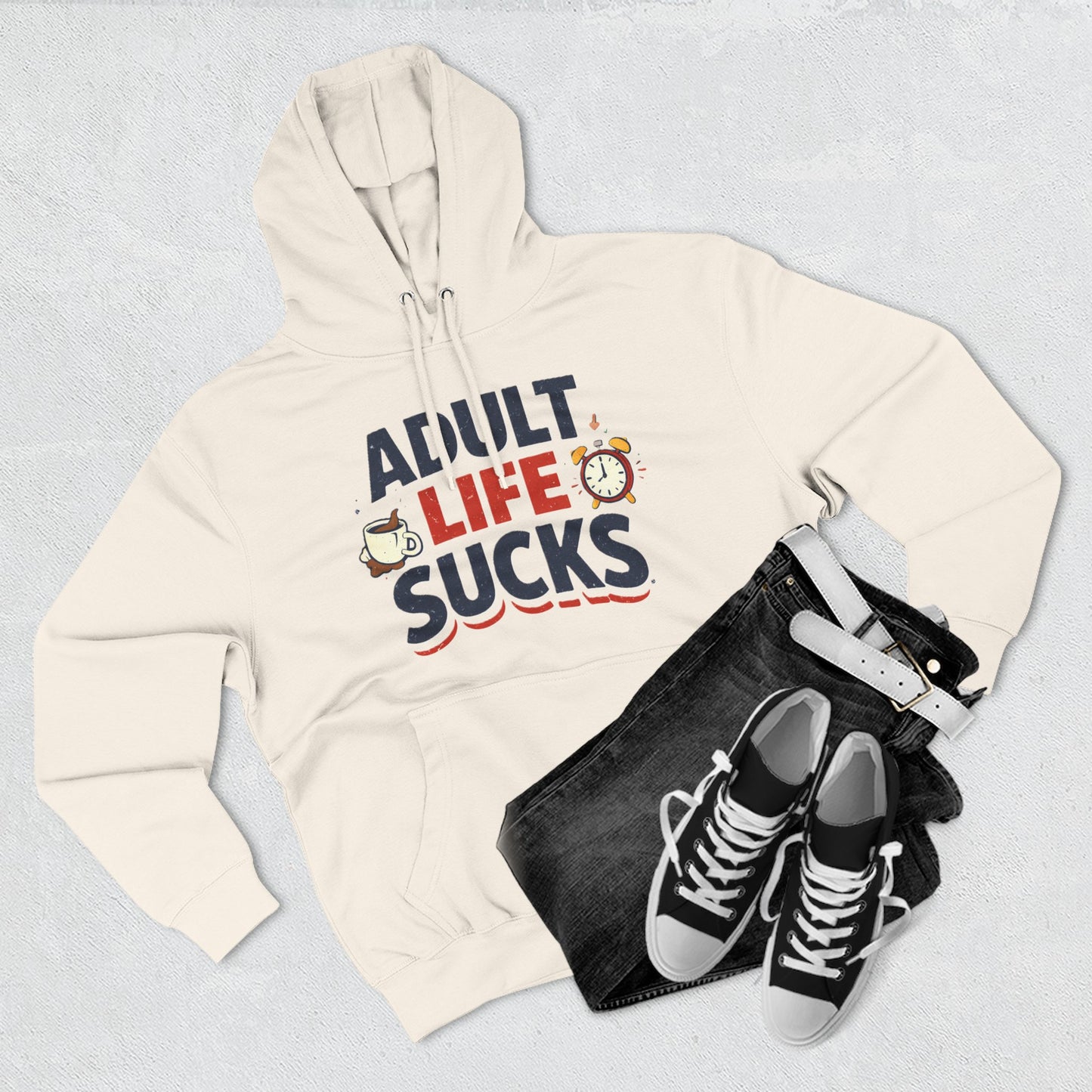Funny "Adult Life Sucks" Pullover Hoodie
