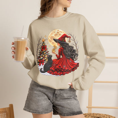 Christmas Witch Crewneck Sweatshirt – Magical Holiday Winter Design