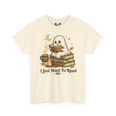 I Just Want To Read Ghost Halloween Comfortable Cotton T-Shirt