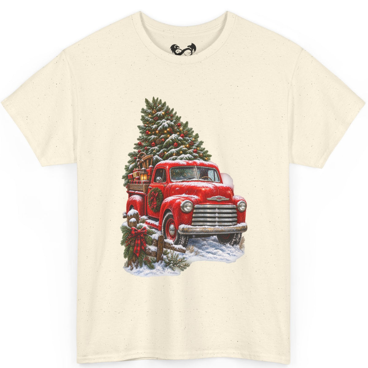 Vintage Style Christmas Classic Red Ford Cotton T-Shirt