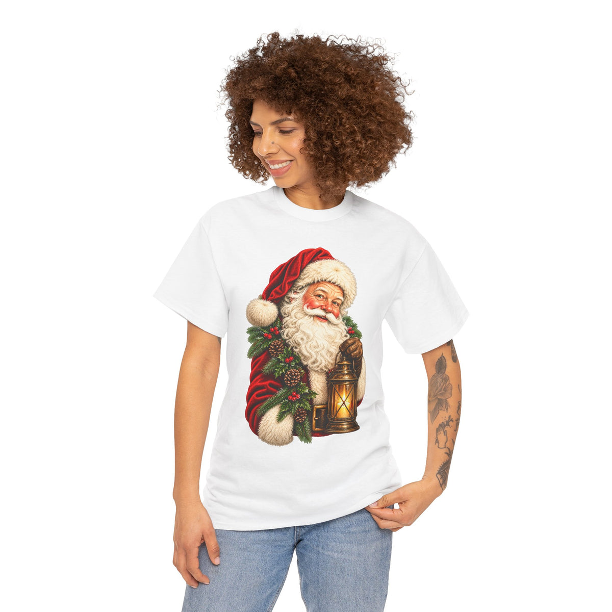 Vintage Style Santa Claus Comfortable Cotton T-Shirt