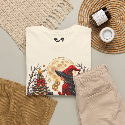 Witchy Christmas Magic Comfortable Cotton T-Shirt