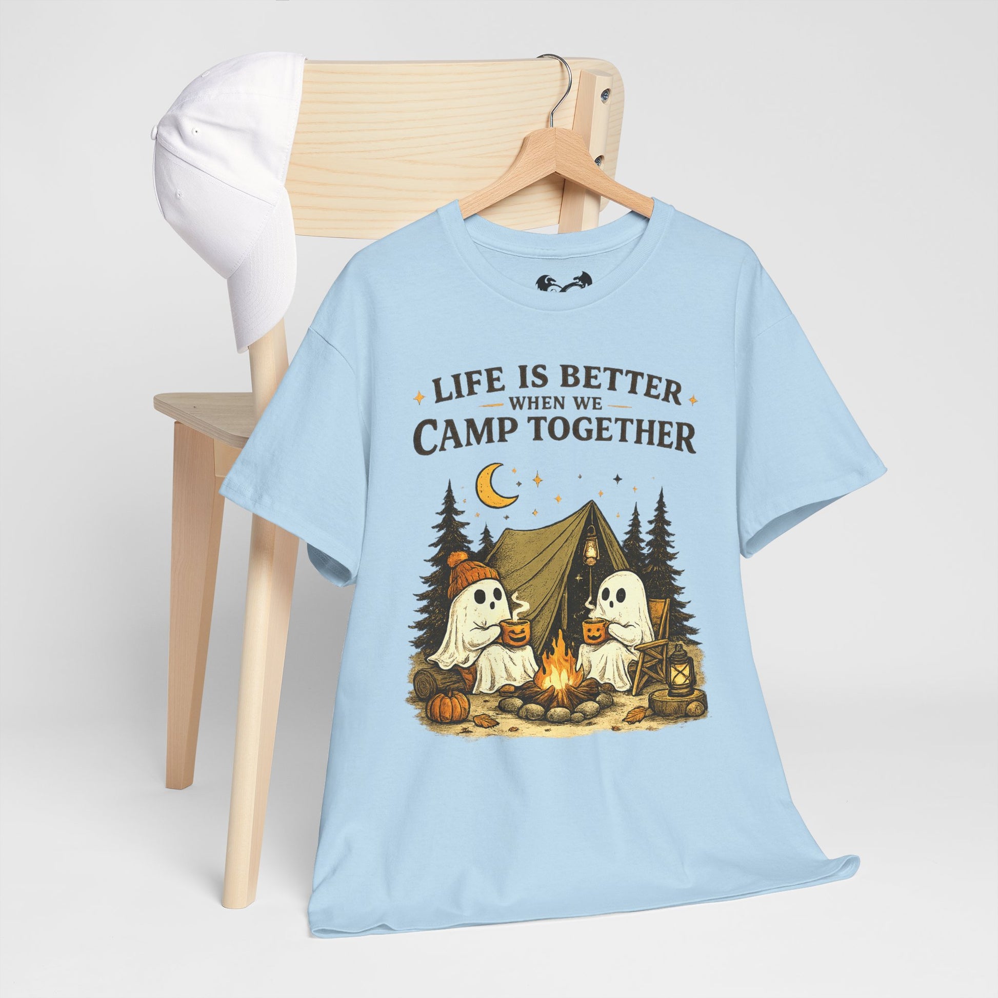 Life Is Better When We Camp Together Ghost Halloween Cotton T-Shirt