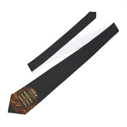 Gen X Survivor Raised Wild Raised Tough Slim Satin Finish Necktie