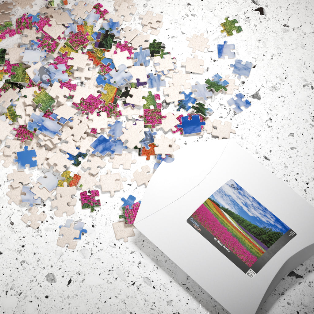Experience the vibrant beauty of the Rainbow Colored Fields Puzzle! With 110 to 1014 pieces, this puzzle offers both a challenging and relaxing activity. As each piece falls into place, watch the mesmerizing colors come together to create a stunning landscape. 