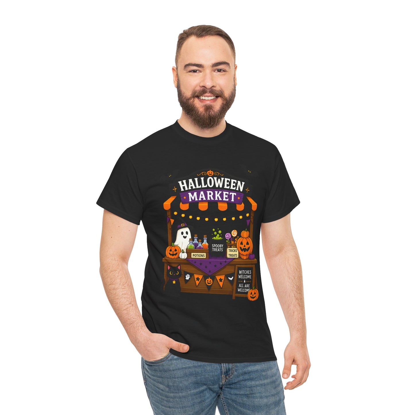 Halloween Market Comfortable Cotton T-Shirt