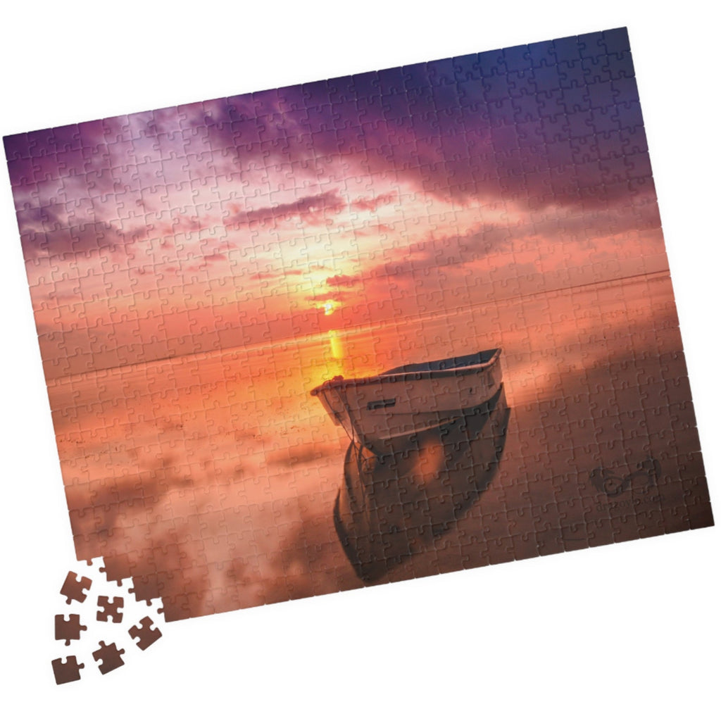 Escape the stress of everyday life and immerse yourself in the beauty of this Lake Boat Sunset Puzzle. With 110 to 1014 pieces, this puzzle will provide hours of relaxation and satisfaction as you piece together the vibrant sunset scene. 