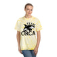 Get your groovy mojo back with this custom Team Orca tie-dye tee shirt. For stylish, laid-back appearances, this t-shirt is made with 100% pre-shrunk cotton for total softness, and features a cyclone pattern straight from the 60s.