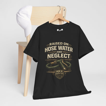 Black t-shirt with 'Play Renegade' text on a wooden chair against a white background
