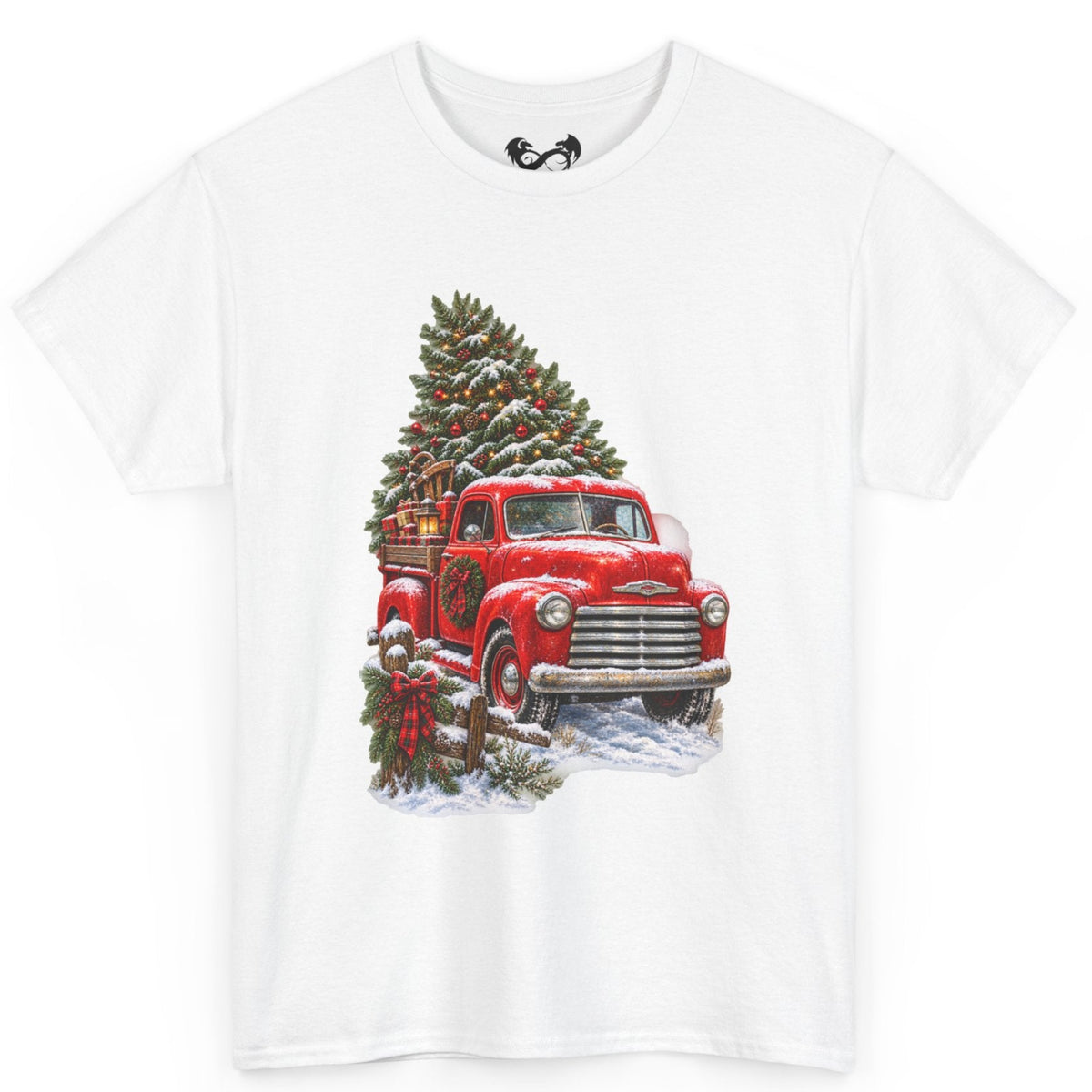 Vintage Style Christmas Classic Red Ford Cotton T-Shirt