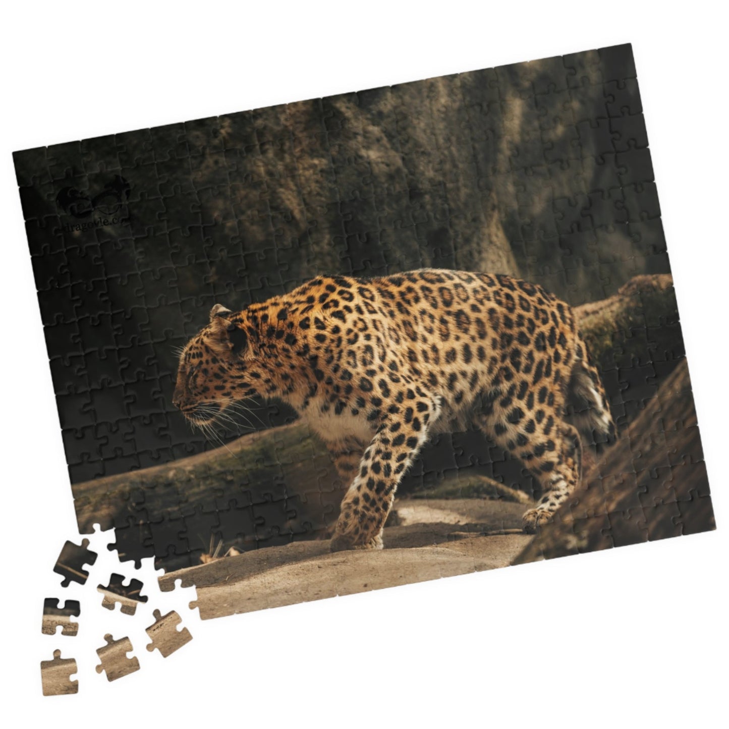 Unleash your wild side with our Stalking Leopard Puzzle! Challenge yourself with 110 to 1014 pieces of fierce feline action. Let the stalking begin as you put together this dynamic image of a sleek and powerful leopard. Embrace the thrill of the hunt and complete this puzzle today!