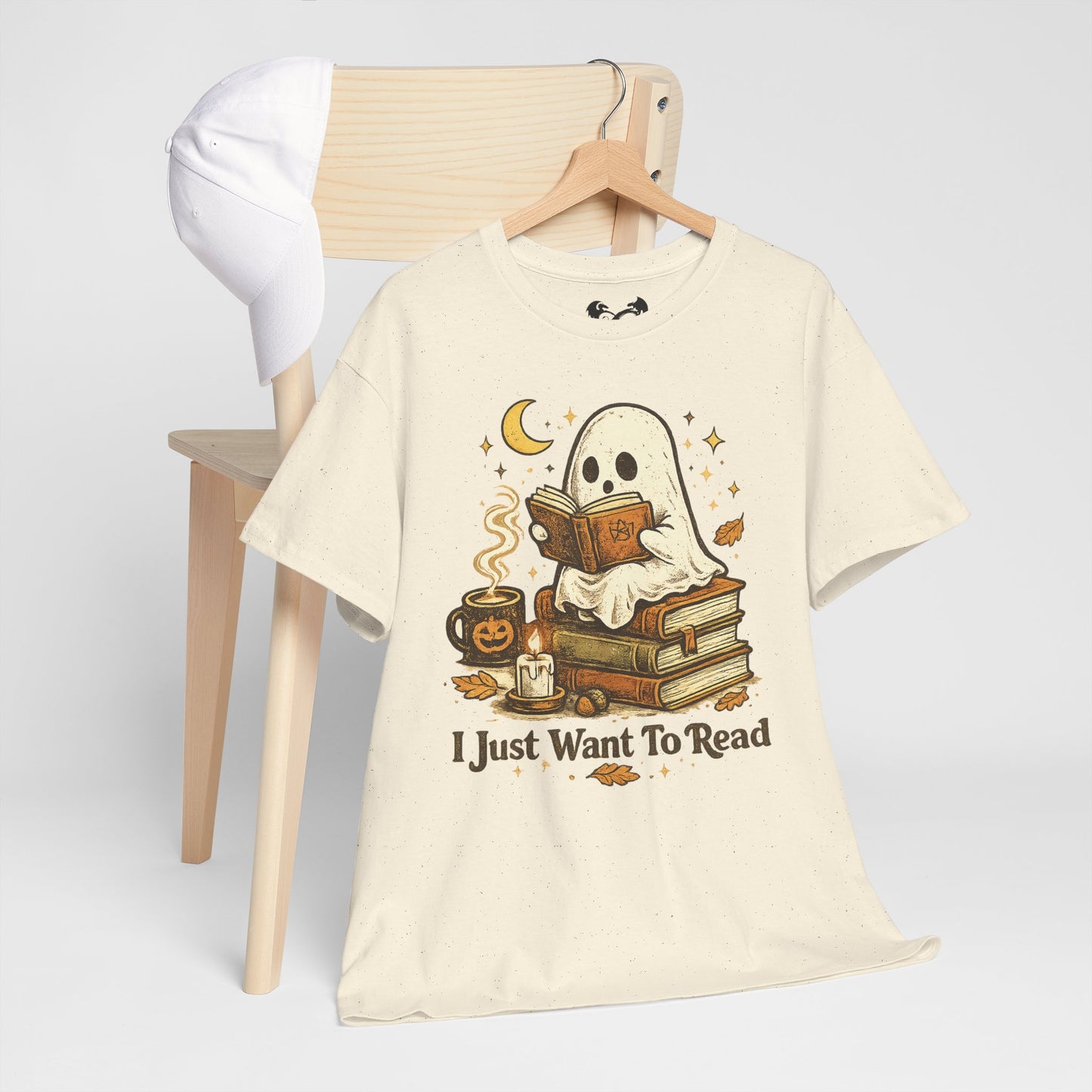 I Just Want To Read Ghost Halloween Comfortable Cotton T-Shirt