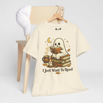 I Just Want To Read Ghost Halloween Comfortable Cotton T-Shirt