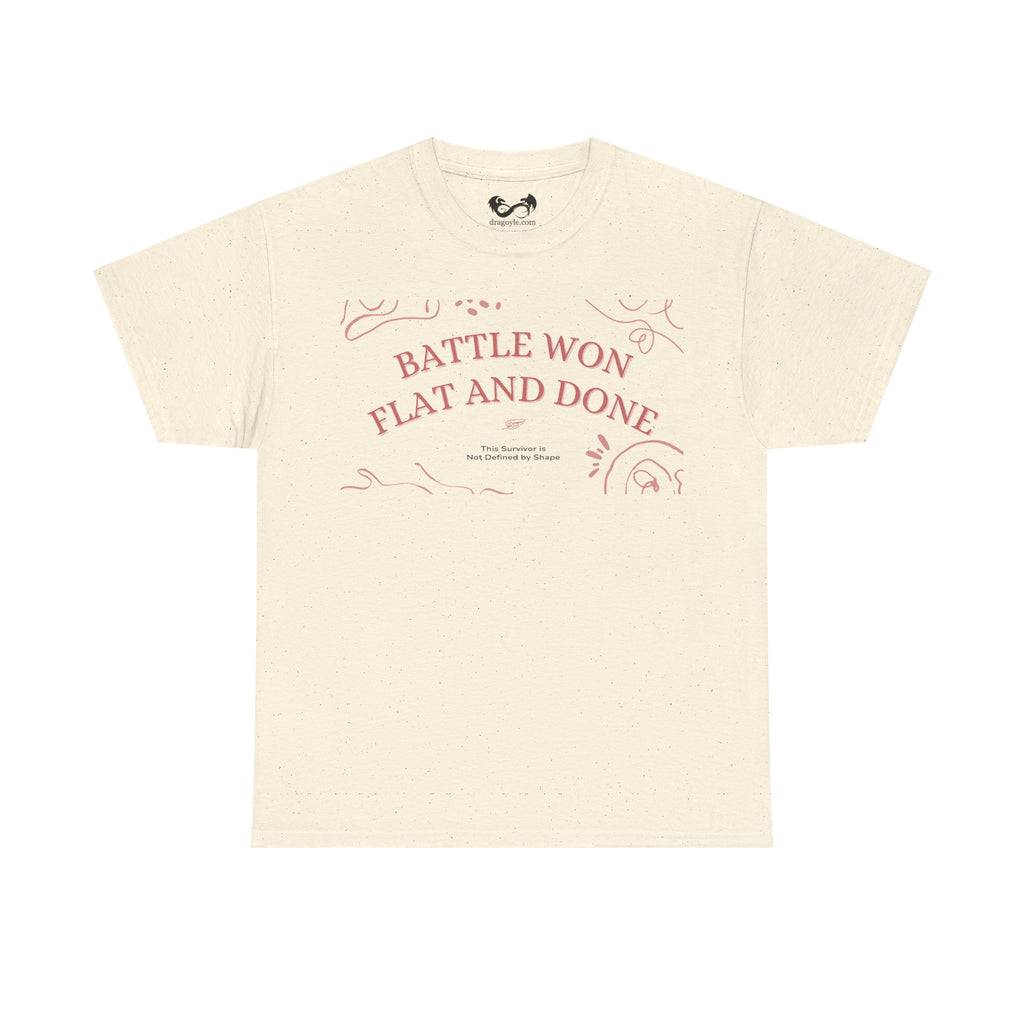 The Battle Won, Flat and Done Heavy Cotton Tee is the ultimate combination of style and comfort. Made with high-quality heavy cotton, this tee is durable and soft to the touch. Perfect for everyday wear or a night out, you'll always feel confident and ready to take on the day in this stylish tee.